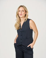 Serenity Vest-Navy Stripe