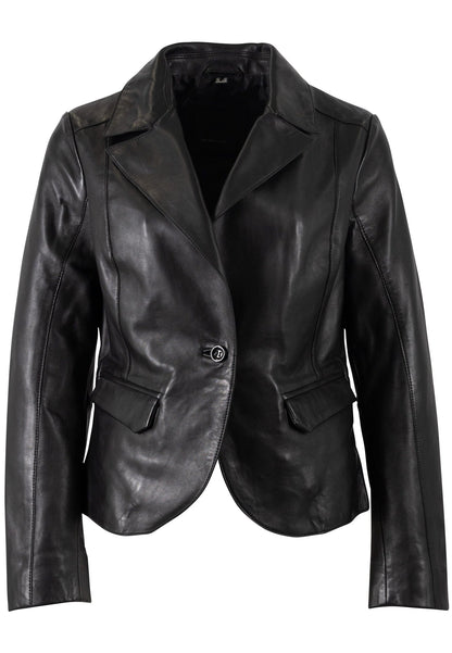 Women's Megan Leather Blazer - Black