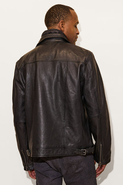 Men's Bain UF Leather Jacket - Black