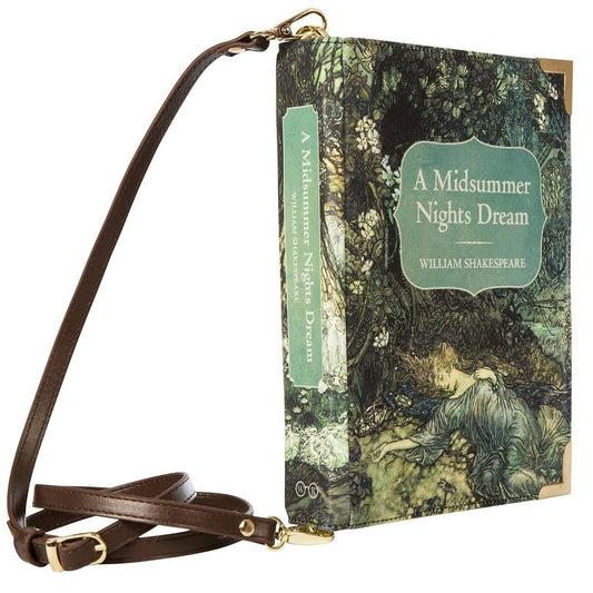 A Midsummer Nights Dream Green Book Crossbody Clutch Handbag - Large