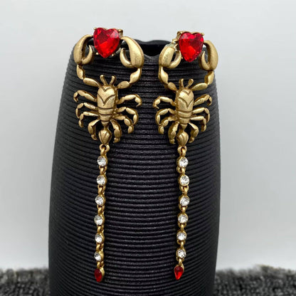 Vintage Rhinestone Scorpion Earrings