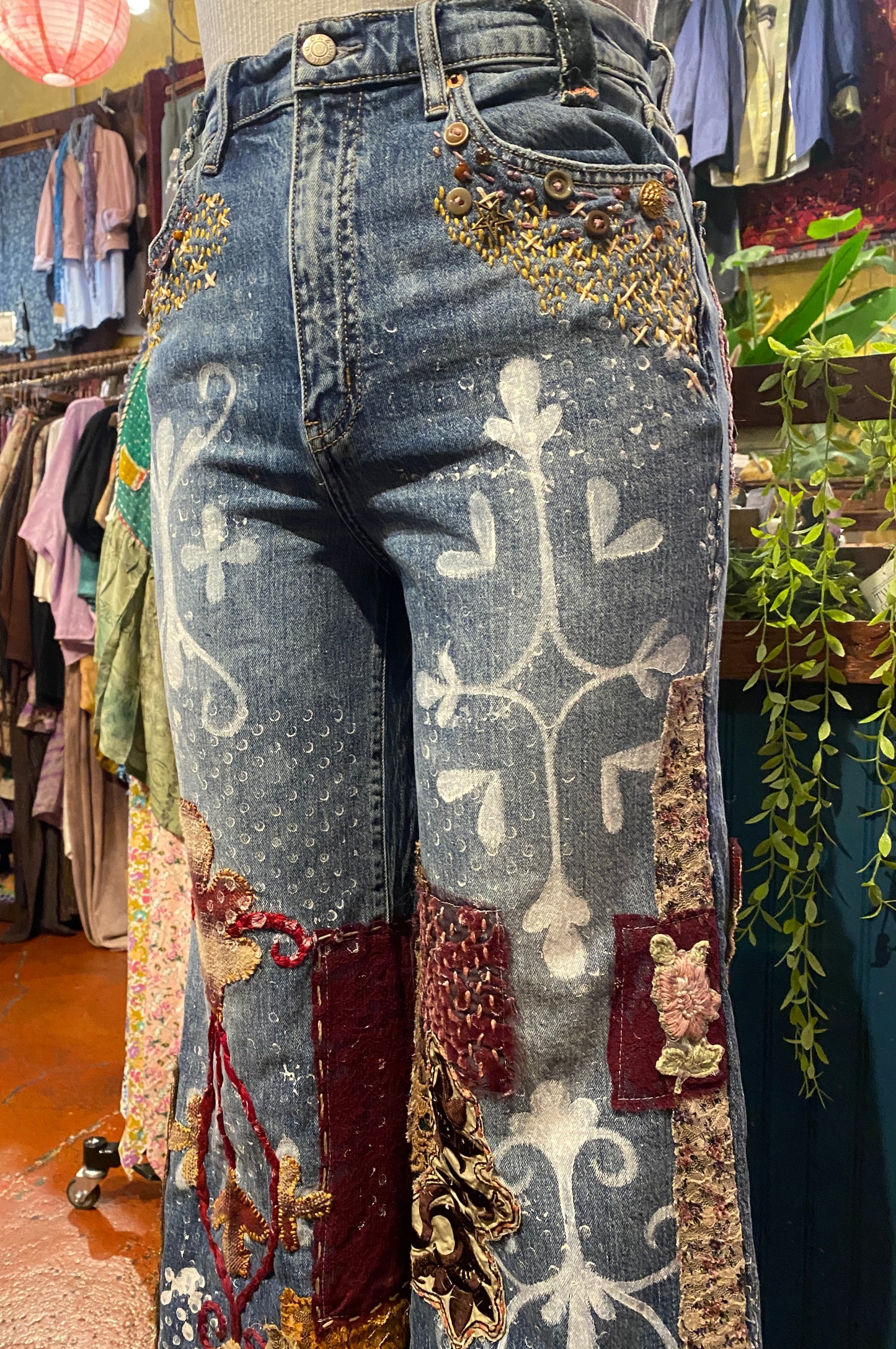 Embroidered Dreams Daze High Rise Wide Leg Jean - Savannah Pedersen*