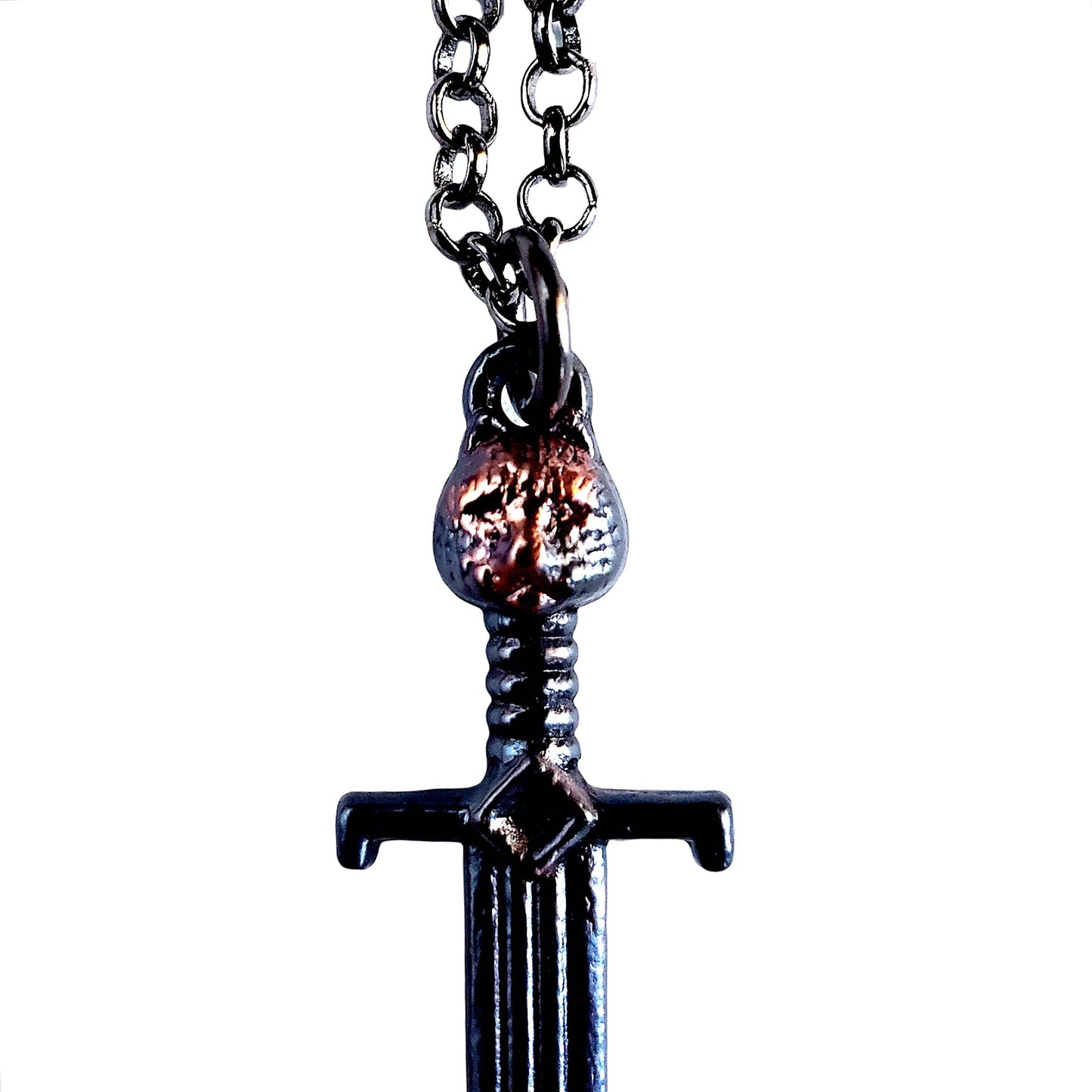 Doubled Edged Sword Necklace - Gunmetal