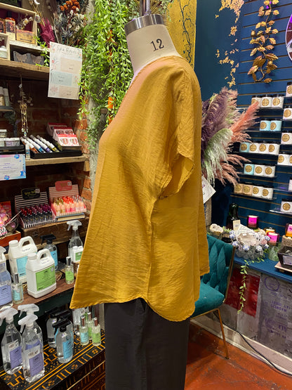 V-Neck Popover Parachute Top - Manuka
