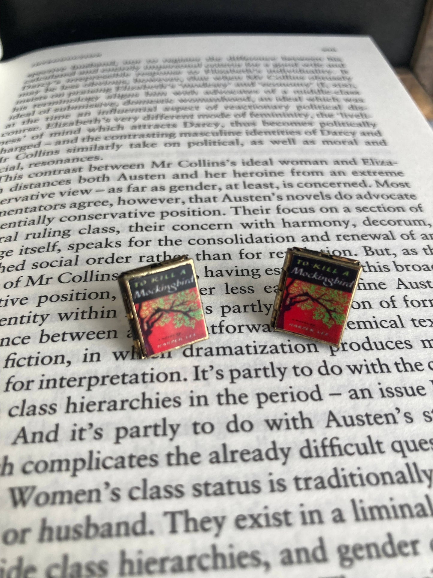 Post Earrings Book Locket To Kill A Mockingbird