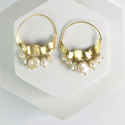 Crescent Moon Hoops Earrings