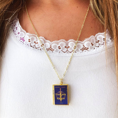 Book Locket Throne of Glass - Brass