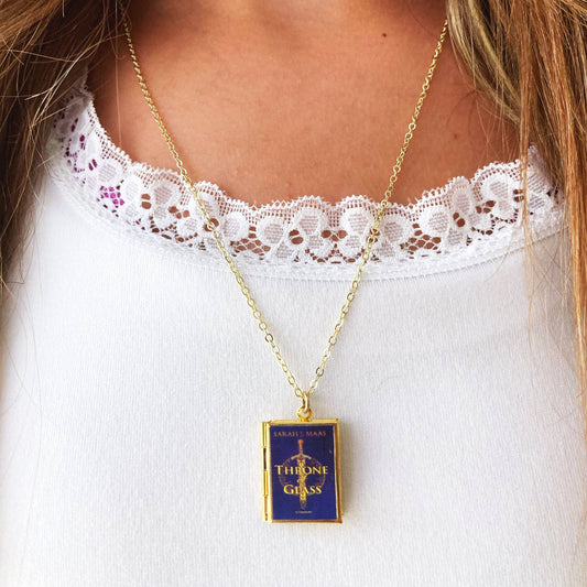 Book Locket Throne of Glass - Brass