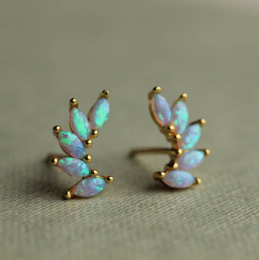 Opal Wing Stud Earrings
