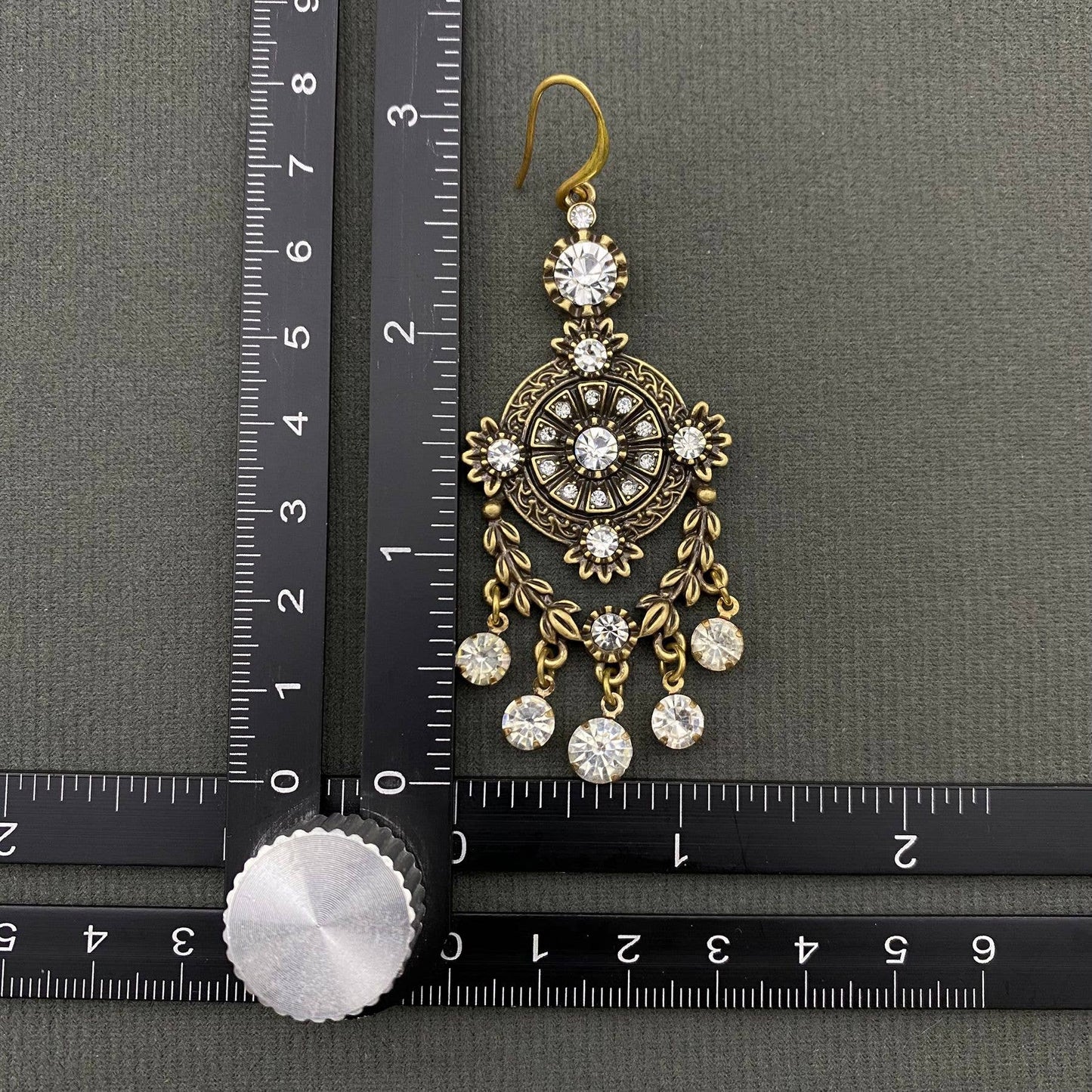 Vintage Zircon Fringe Dangle Earrings