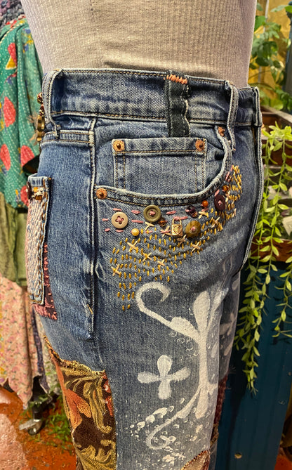 Embroidered Dreams Daze High Rise Wide Leg Jean - Savannah Pedersen*