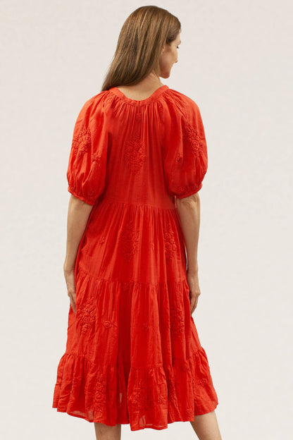 Posie Dress - Tomato Red