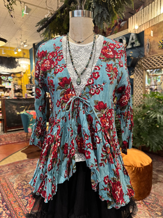 Maya Shrug, 3/4 Sleeve - Passion Flower