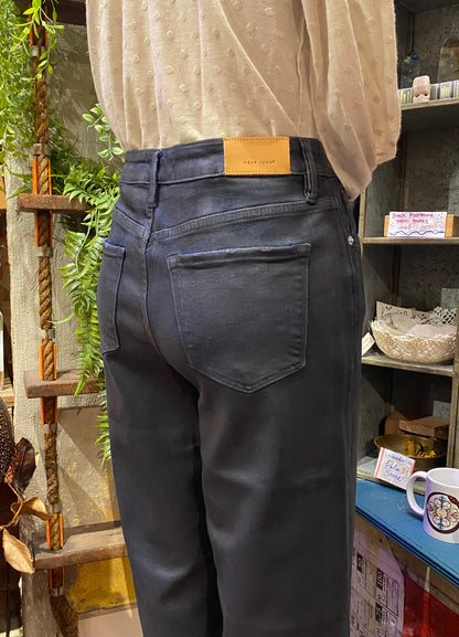 Fiona Wide Leg Jean - Denim Paint