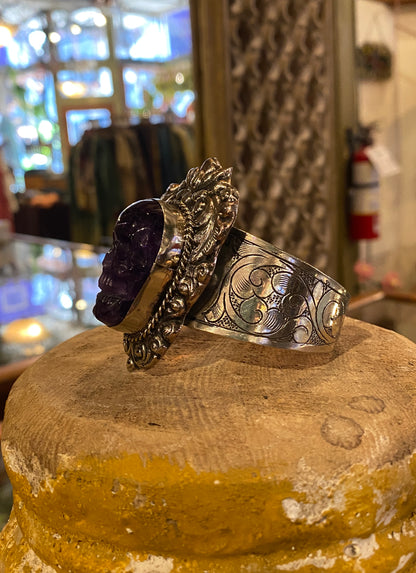 Amethyst Skull Cuff Bracelet (1)