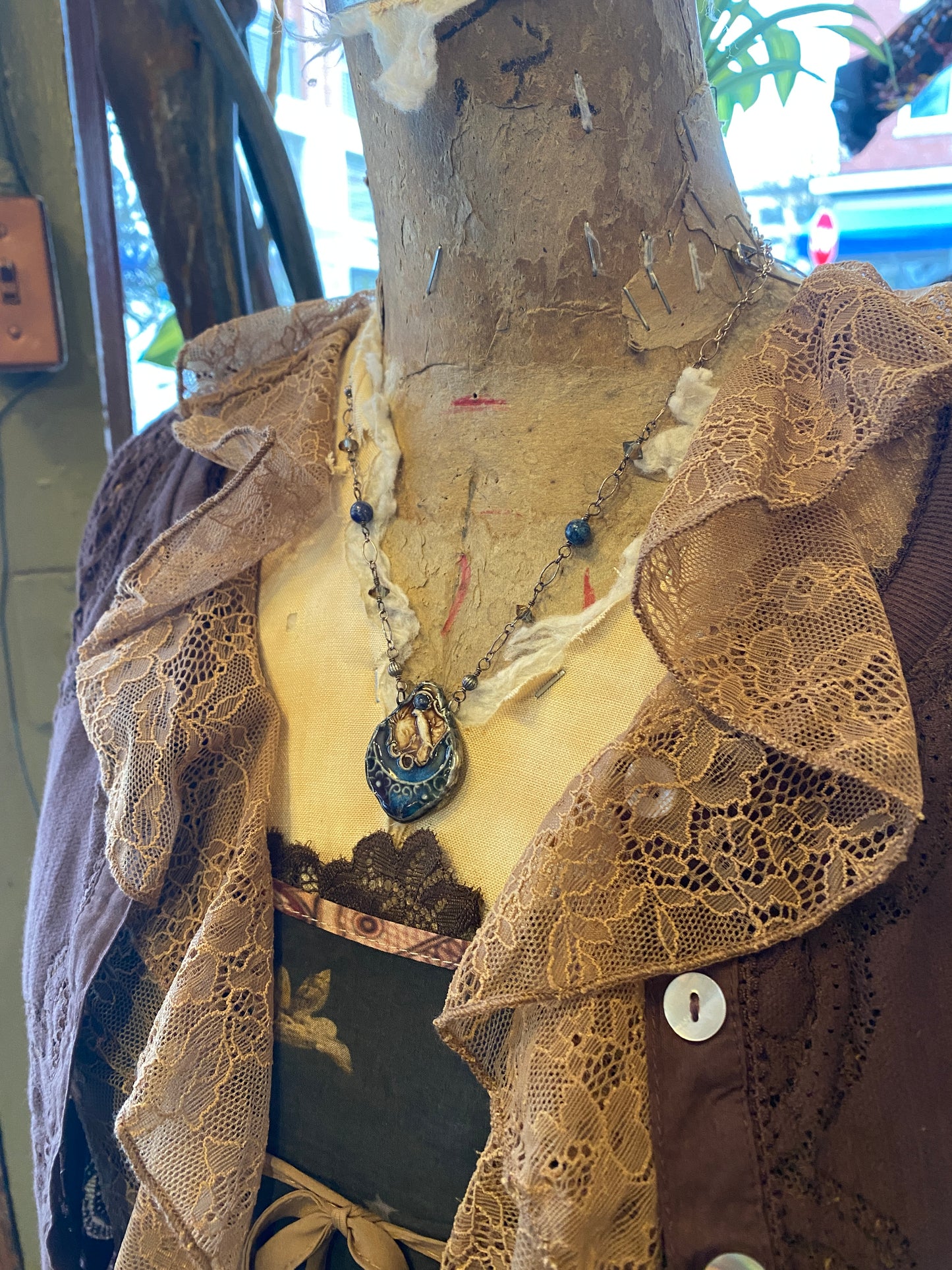 Ceramic Bird from Spain Necklace