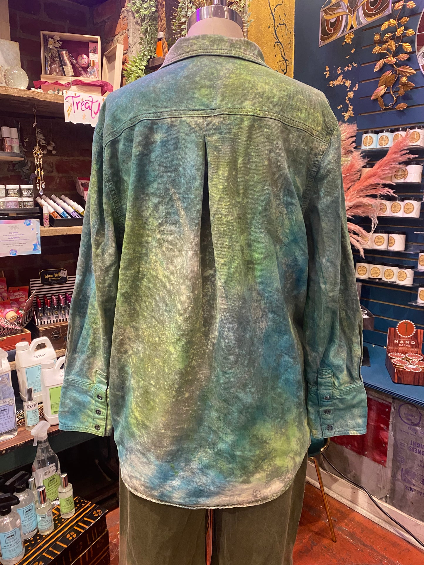 Custom Dyed Denim Jacket - Pine