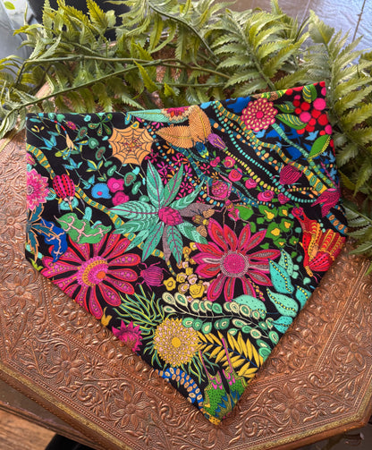 Colorful Florals / Black Bandana #SS7*