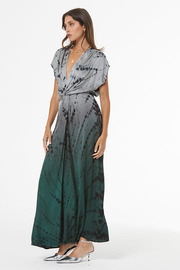 Hellen Satin Dress - Linx Wash Silver