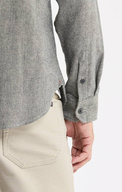 Manor Brushed Twill Flannel Shirt - Charcoal