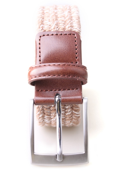 Darren Twisted Yarn Woven Stretch 3.5 CM Belt - Tan