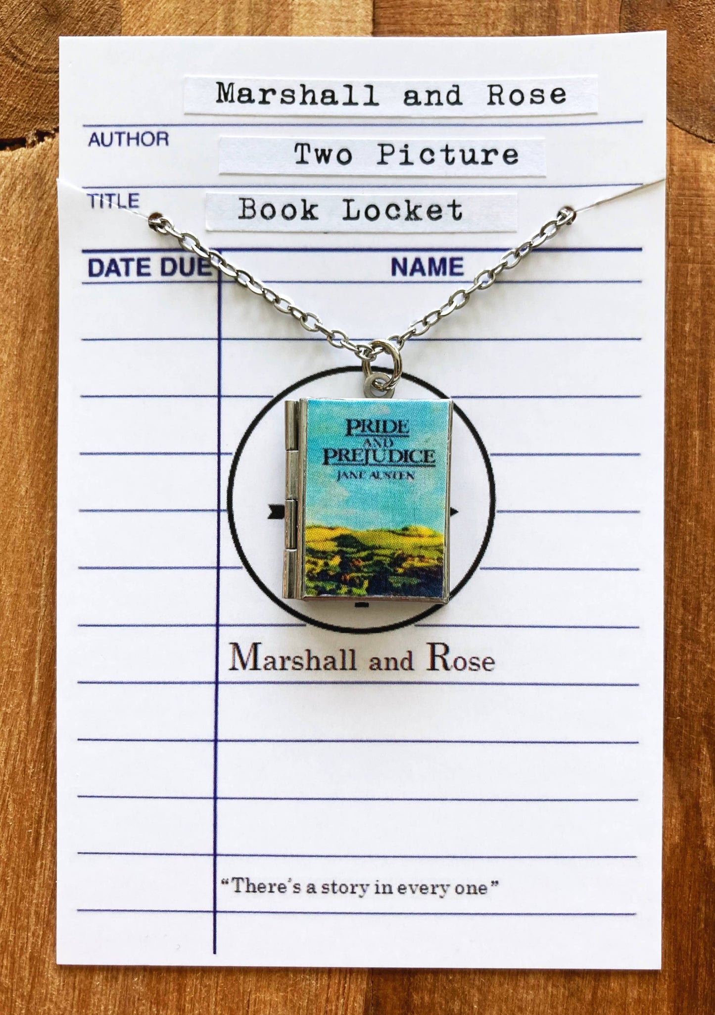 Book Locket Pride and Prejudice - Countryside - Stainless Steel