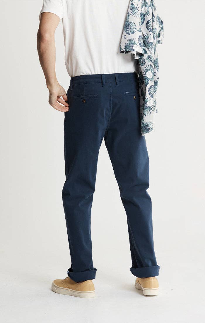 Stretch Cotton Chino Pants - Navy