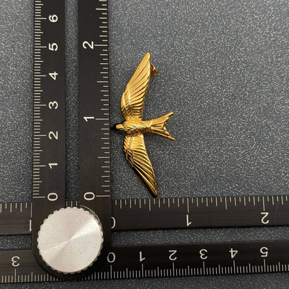 18K Gold Plated Steel Flying Bird Stud Earrings