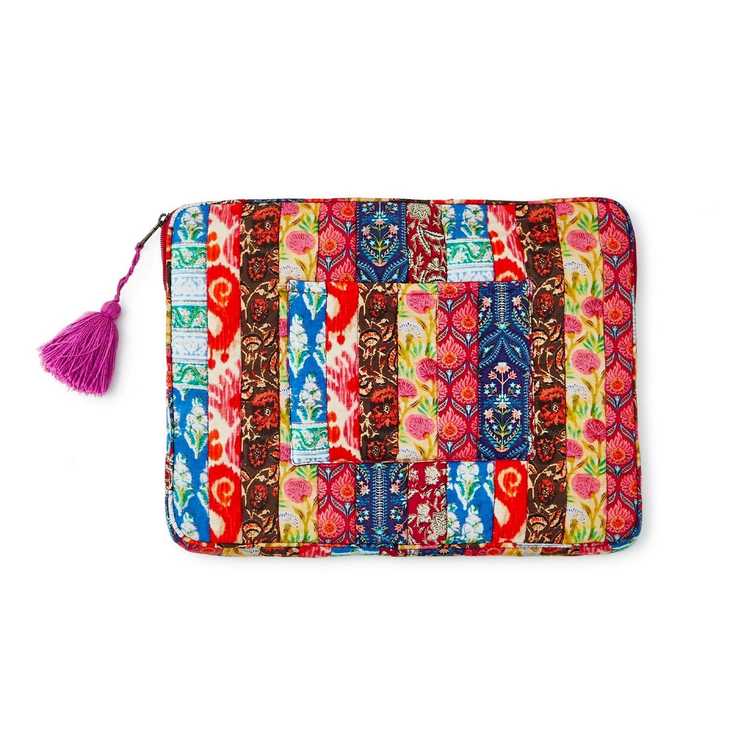 Stow Away Laptop Pouch in Printed Fabric - Cotton