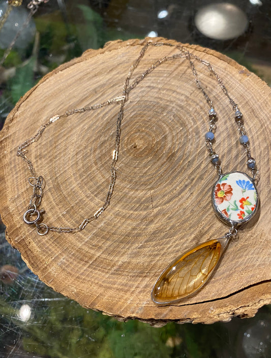 Large Ceramic Cicada Necklace *N258