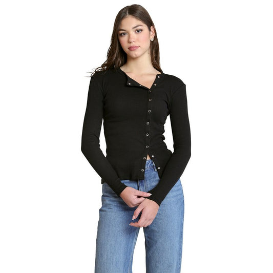 Asymmetric Button Top