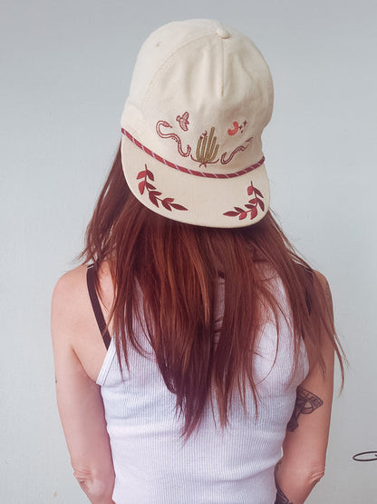 Corduroy desert embroidery hat