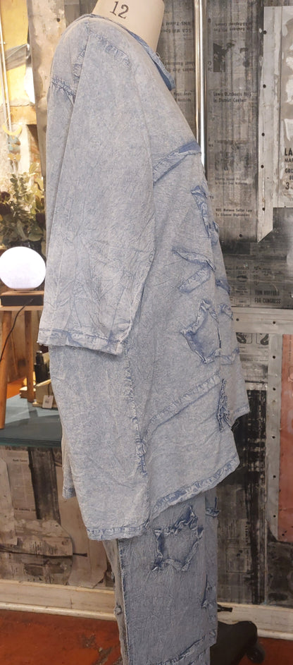 Tunic w/ Abstract Applique - Grey