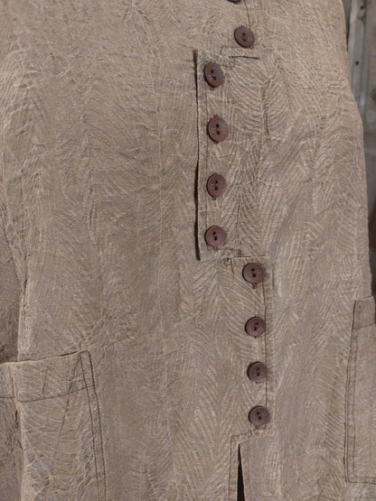 Zig Zag Button Top- Brown