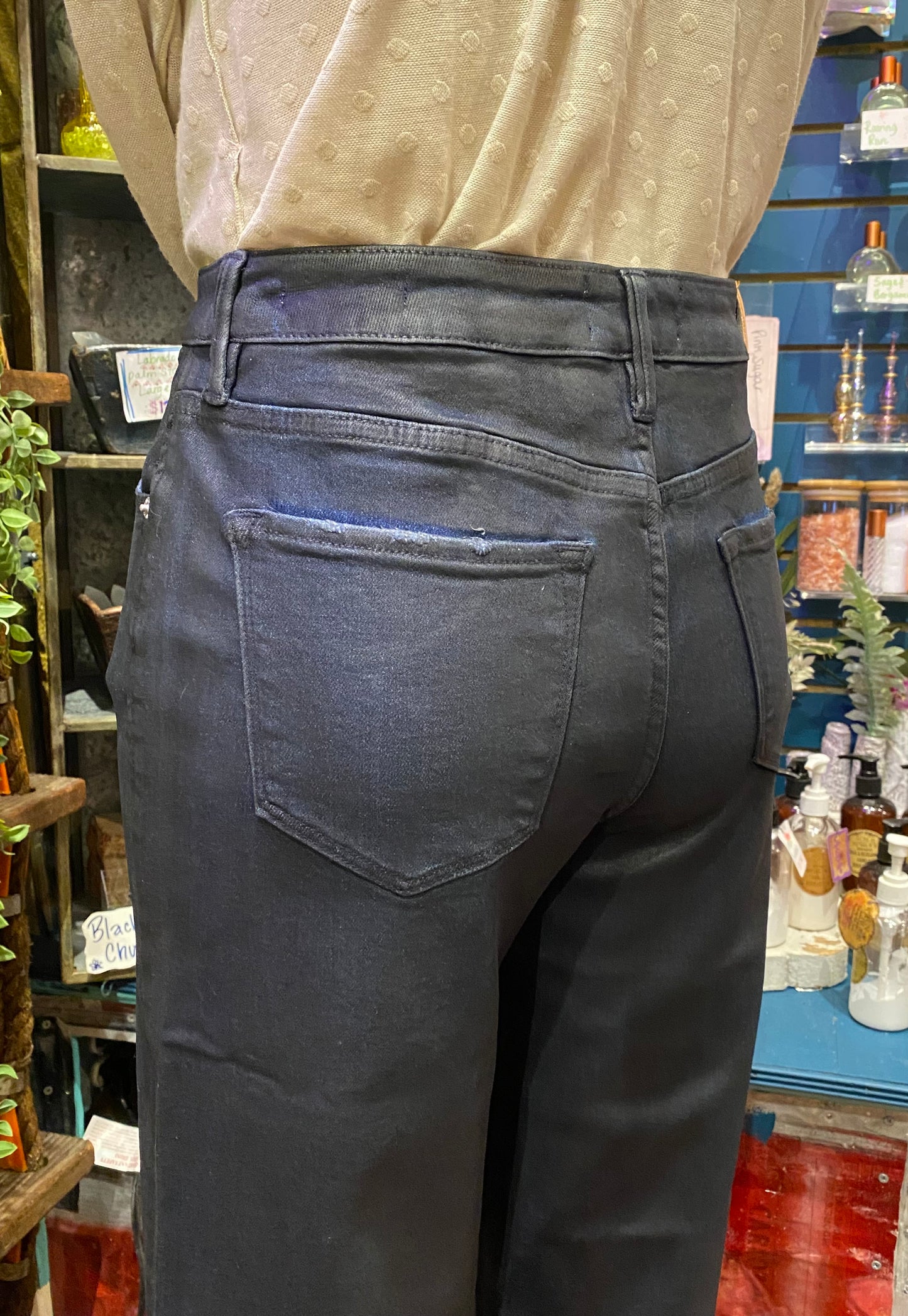 Fiona Wide Leg Jean - Denim Paint