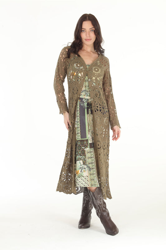 Crochet Duster - Olive