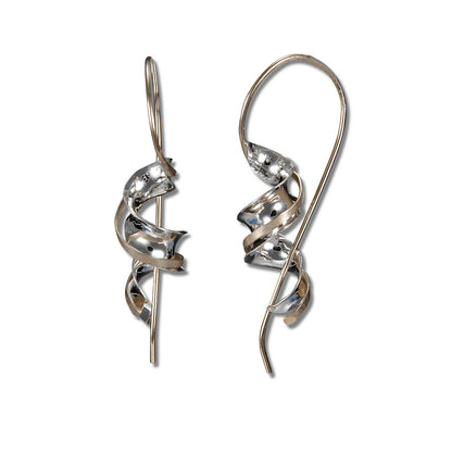 Corkscrew Earrings - Silver