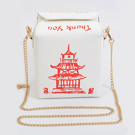Chinese Food Inspired Thank You Clutch - White