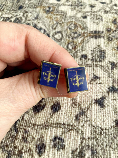 Post Earrings Book Locket Throne of Glass