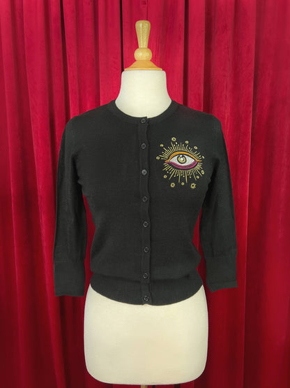 Extended Sizes Third Eye Cardigan- Black