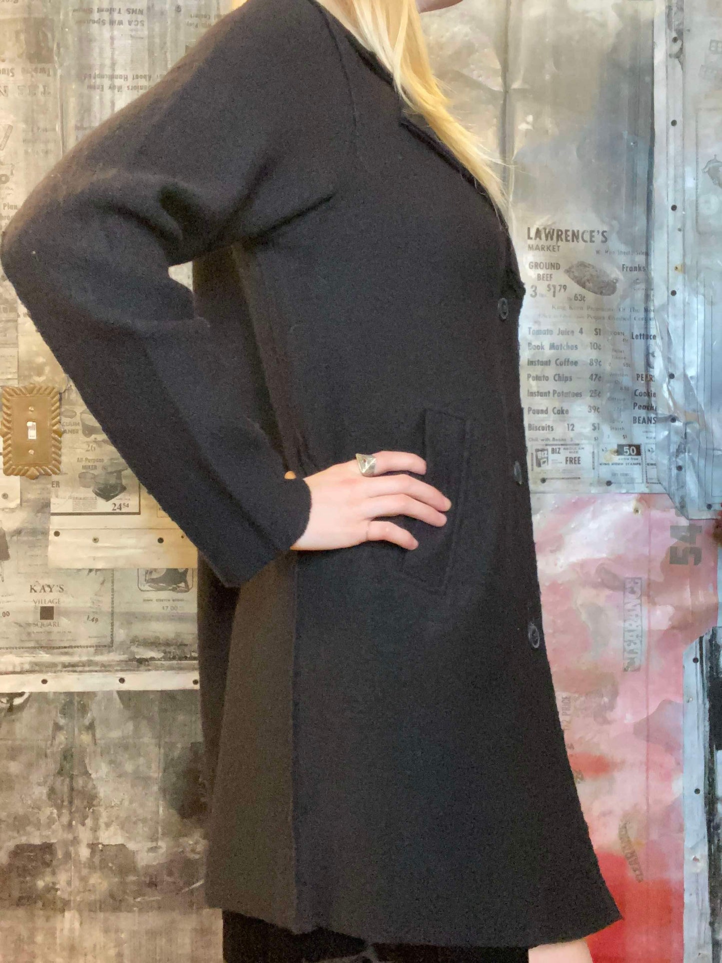 Long Wool Coat - Black