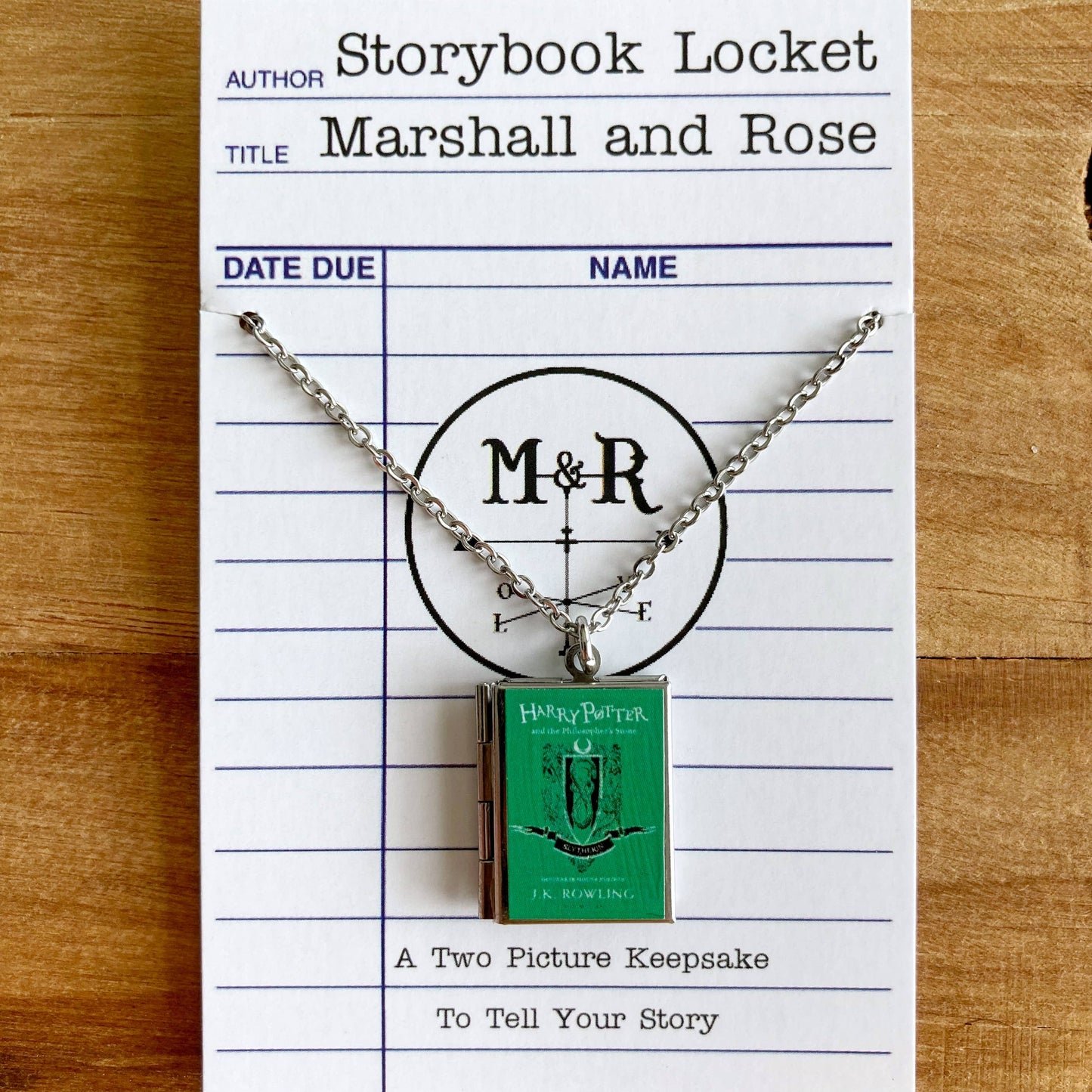 Book Locket Harry Potter - House Slytherin - Stainless Steel