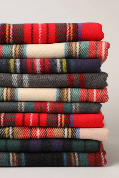 Softer Than Cashmere Tartan Plaid Muffler Scarf - Grey