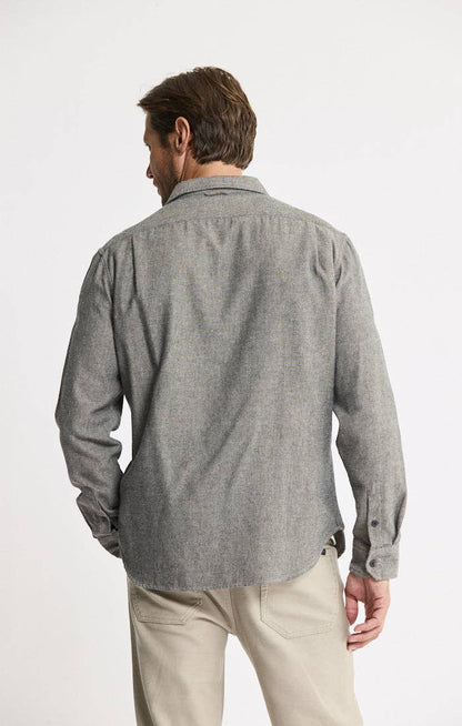 Manor Brushed Twill Flannel Shirt - Charcoal