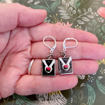 Earrings Book Locket Twilight