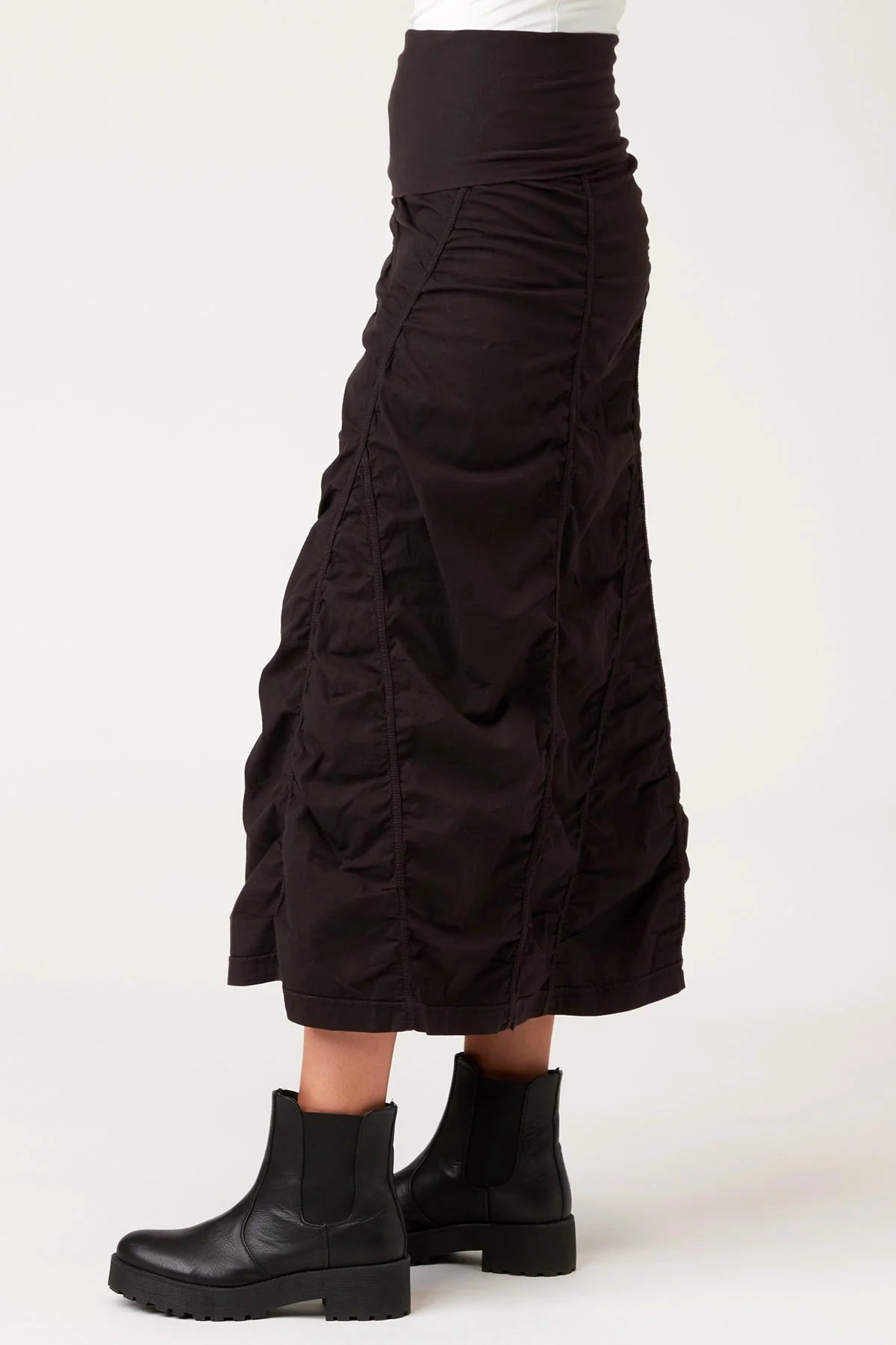 Gored Peasant Skirt - Black