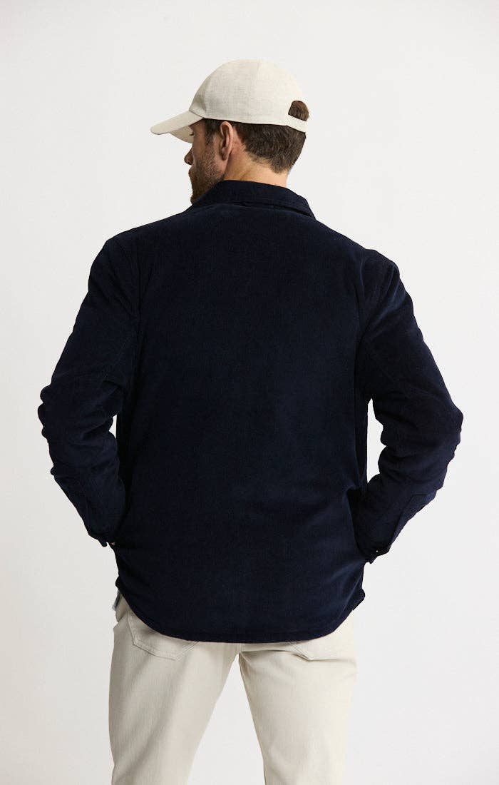 Concord Sherpa Lined Corduroy Shirt Jacket - Dark Navy