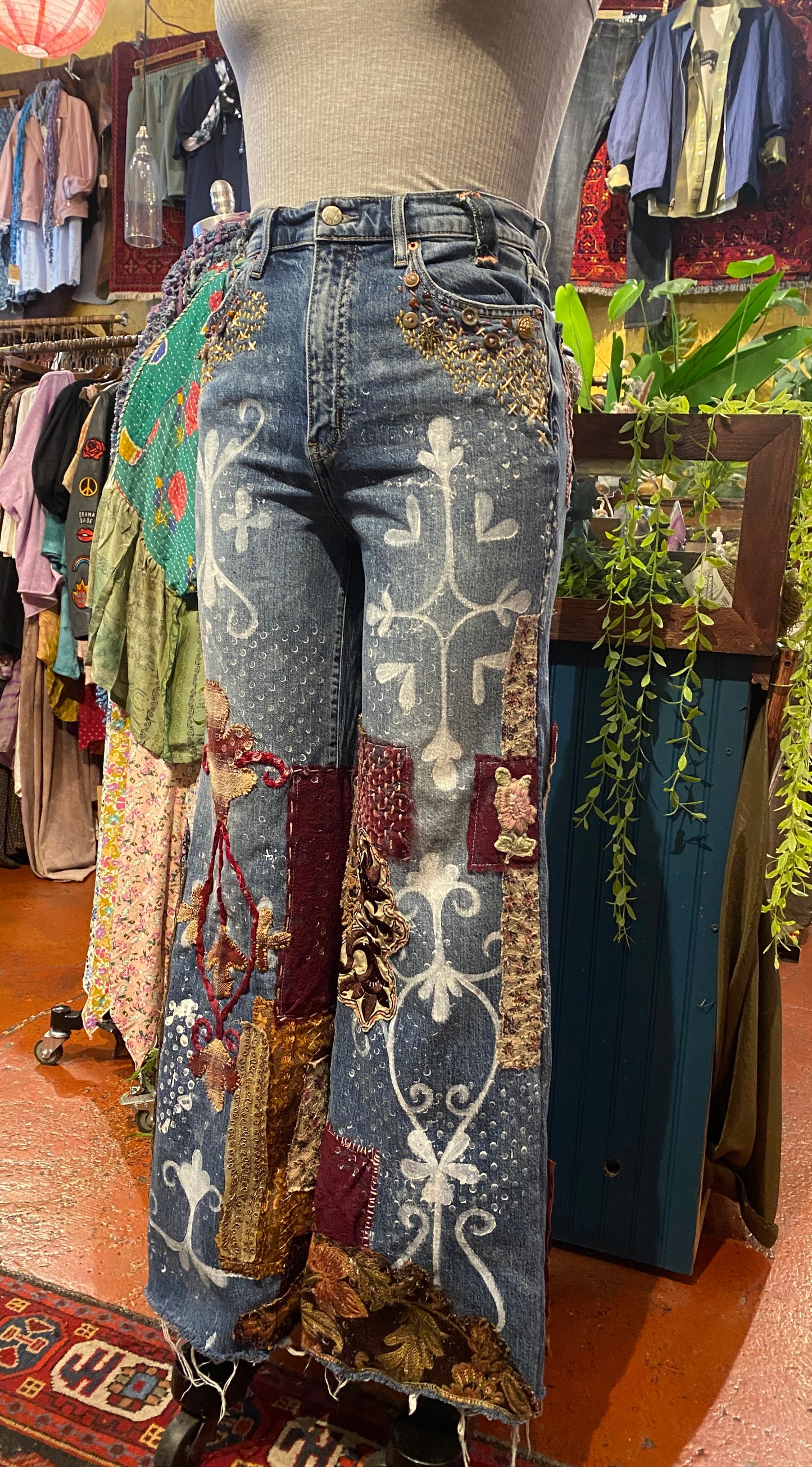Embroidered Dreams Daze High Rise Wide Leg Jean - Savannah Pedersen*
