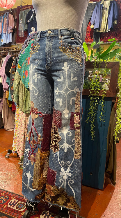 Embroidered Dreams Daze High Rise Wide Leg Jean - Savannah Pedersen*