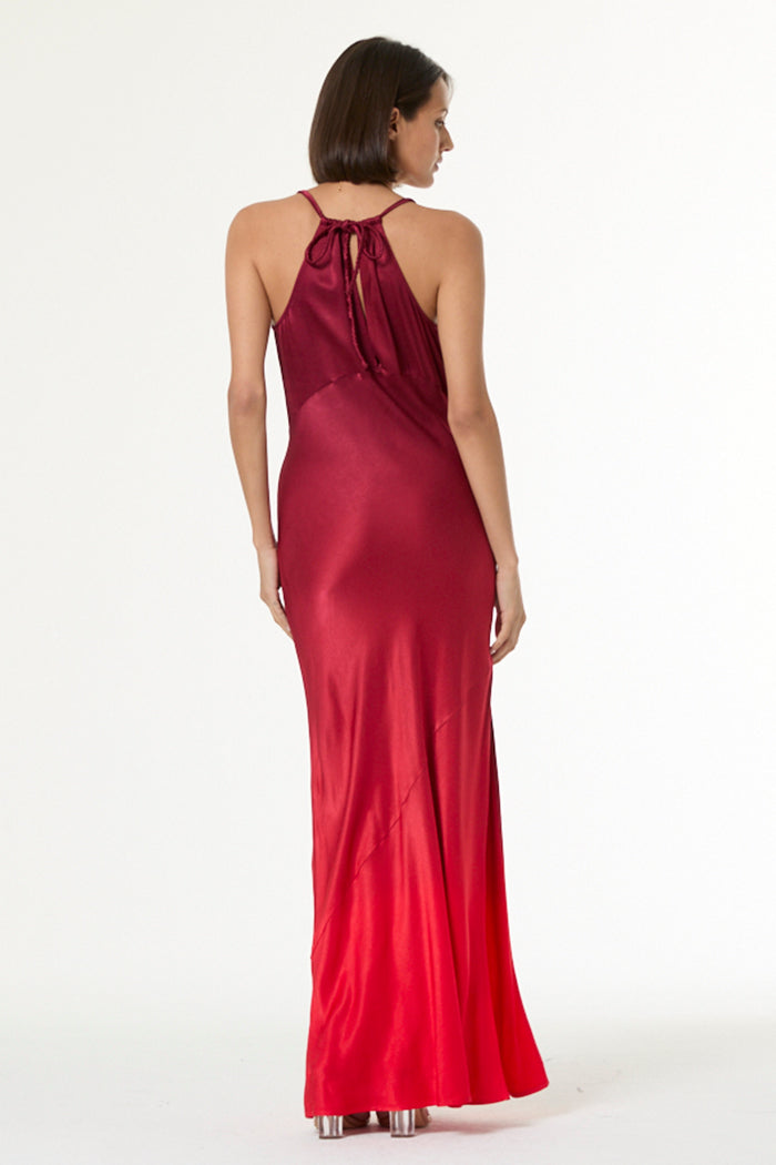 Monica Slip Dress - Dark Ruby Ombre